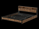 Levede King Bed Frame Industrial Storage LED Charing BF1063-K