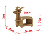 Yellow Oak Grain Trumpet Creative Reindeer-Shaped Solid Wood Bookshelf for Kids V888-ELOSUNG28554