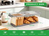 Clear Airtight Bread Storage Box, Kitchen Countertop Bread Keeper for Loaves, Bagels, Cookies and V1189-LC-AMZ-00078