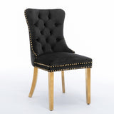 6x Velvet Dining Chairs with Golden Metal Legs-Black V226-SW1501BK-3