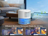 White Portable Home Quiet Mini Dehumidifier - 2L Large Visible Water Tank, 7-Color Sleep Aid Night V888-ELOSUNG52668