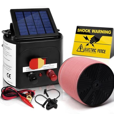 Giantz Fence Energiser 3KM Solar Powered Electric 2000M Poly Tape SFC-FIK-TAPE-2000M-3KM