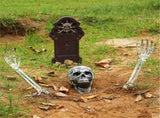 Halloween Glowing Skeleton Head Hands Arms Stakes Luminous Outdoor Decor for Lawn Garden Yard V1294-YM0716-10351200