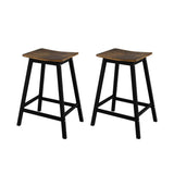 Artiss Bar Stools Set of 2 Kitchen Counter Stools Wooden Industrial Rustic Brown FUR-S-BAR-CHR-01-BRX2