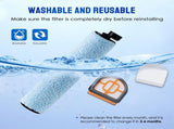 9 Pack Replacement Roller Brush and Foam Filters Kit Compatible with Shark WD161,WD261,AW261,3-in-1 V1258-DP02-WO-602