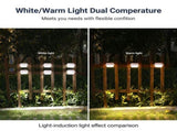 Solar Powered Smart Wall Light with Auto Dusk-to-Dawn Sensor, IP65 Waterproof Fence & Garden Accent V1341-ZY-6PK4YY23-16PCS-BLACKHOUSINGWARMWHITELIGHT