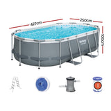 Bestway Swimming Pool 427x250x100cm Steel Frame Above Ground Pools Filter Pump Ladder 7250L BW-POOL-427-56622
