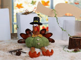 Thanksgiving Decoration 17.4" x 5.7" Plush Turkey, Beautiful Plush Turkey Table Decor, Handmade V1370-AZ4-24430