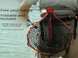 Red High Strength Large Landing - Fishing with Foldable Handle and Soft Rubberting, Dip V888-ELOSUNG36555