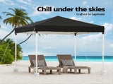 Instahut Gazebo 2x2m Outdoor Patio Garden Marquee Shade w/ Base Pods Black GAZEBO-T-2X2-F-EC-BK-BASE