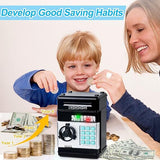 Smart ATM Piggy Bank with Password Lock & Coin Slot Educational Money Box for Kids, Saves Coins & V1107-CS-ETCQG