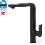WELS Matte Black Round Kitchen Mixer Sink Tap Swivel Laundry Faucet Spout NEW V1233-KRF501B