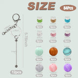 84Pcs Beadable Keychains Set,Keychains Bulk for Keychain Making Accessories with Silicone Beads V1370-AZ4-07716