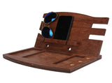 Wood Phone Docking Station Desk Storage Bracket Key Holder Wallet Stand Watch Organizer for Man V1294-YM0901-3116210048711