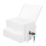 Acrylic Feedback Box with Lock for Election Use, Secure Transparent Ballot Box, 1 Set V1370-AZ4-16584