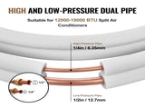 4876.8mm Mini Split Line Set, 6.4 & 12.7mm O.D Copper Pipes Tubing and Triple-Layer Insulation, for V952-KDLJGTJ14INCGQZOXV0