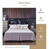 Grey 137x190x38cm Elastic Bed Skirt - Thickened Polyester Fitted Valance with Double-Layer V888-ELOSUNG56152-1