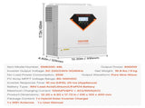 Hybrid Solar Inverter, 6000W, All in One Pure Sine Wave Power Inverter Charger, 220V AC, with V952-LWGPNKYTJ23038TOPV7