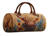 Quilted Duffle Bag, Retro Bohemian Style Large Capacity Quilted Duffle Bag, Premium Cotton-Poly V1366-AZ2-W-26748