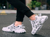 Women's Fashionable Graphic-Print Chunky Sneakers - Beige - Size 6 V1106-M-SHOE-7942-BEIG-6AU6EU37