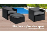 Gardeon Outdoor Dining Set 13 Piece Wicker Table Chairs Setting Black FF-DINING-13-BK-ABCDE