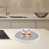 Grey Rotating Spice Rack Organizer with Round Tray for Kitchen and Bathroom Storage V1192-AZ-W-20590