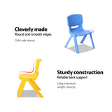 Keezi 5PCS Kids Table and Chairs Set Children Study Desk Furniture Plastic 4 Chairs KPF-TBCH-BU-5PC