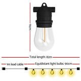 82m Festoon Lights Christmas Fairy String Lights Outdoor Party Garden Decor LIGHT-B-S14-PL-90-WW