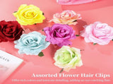 30PCS Flower Hair Clips, Artificial Rose Flower Hair Accessories, Multicolor Fabric Blooms with V1369-AZ3-W-08678
