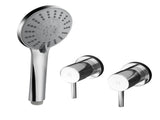 Cefito 4.5" Handheld Shower Head Round with Wall Twin Swivel Bathroom Tap Silver SHOWER-A4-RO-SI-TAP-RO