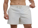 Men Shorts Casual Loose Fit Drawstring Elastic Waist Men Athletic Workout Shorts for Summer White L V1294-YM0901-3117240268013