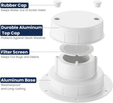 RV Plumbing Vent Cap - Aluminum Trailer Roof Pipe Vent Cover - Weatherproof Durable Replacement for V1259-RVVENT-01-BLK-2PK