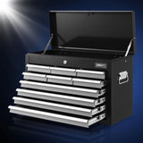 Giantz 10 Drawer Tool Box Cabinet Chest Toolbox Storage Garage Organiser Grey TB-10DR-CHEST-BKGY