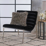 Glorie Black Velvet Sofa Accent Chair ArmChair V1041-JMC-1060BLACK