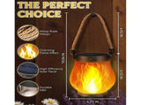 Solar and USB Rechargeable LED Flame Lantern with Rope Handle, 1500 mAh Battery and IP65 Waterproof V1189-LC-KF-00018