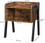 Vintage Nightstand Stackable End Table Wood Look Accent Furniture Metal Frame V178-11949