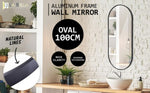 Wall Mirror Oval Aluminum Frame Bathroom 45x100cm BLACK V274-FT-BM-ALUOV-BK45100