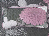 Grey Floral Elysian Bedspread Coverlet 3 Piece Set V745-AC080685Q13U