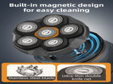 Blue Men's 6D Magnetic Rotary Head Shaver for Wet/Dry Use - Professional Electric Bald Head Shaver & V888-ELOSUNG45107