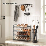 SONGMICS 4-Tier Shoe Rack Storage 16 Pairs Organizer Gray V227-8498402104080