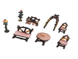 8PCS Fairy Garden Accessories Set Resin Miniature Table and Chairs Set Garden Furniture Ornaments V1294-YM0901-3115250003911