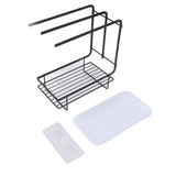 Sponge Holder with Drain Pan Quick Drying Hollow Bottom Rustproof Dishcloth Drying Rack for Kitchen V1294-YM0703-3118230115111