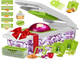 Vegetable Chopper with Container for Salad Prep Green V1263-JX-7122-2