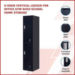 2-Door Vertical Locker for Office Gym Shed School Home Storage V63-832451