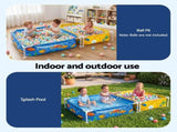 Bestway 2-in-1 Kids Pool and Sandpit Set 122cm/90cm Metal Frame Yellow Blue BW-POOL-KID-SQ-561CF