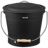 Ash Bucket, 4 PCS with Lid, Shovel, Broom and Gloves, Metal Fireplace Charcoal Bucket and Ash Can, V952-BLHT4JTDGYXTGG4LL001V0