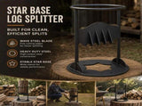 Manual Firewood Separator Five-Star Base 27cm, Wide Base For Safe Wood Splitting V1221-XM-LB1815-GM65