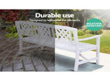Gardeon Outdoor Garden Bench Wooden Chair 3 Seat Patio Furniture Lounge White ODF-BENCH-3SEAT-WH-AB