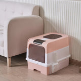 Pink Large Enclosed Cat Litter Box with Drawer and Scoop-Odor Control, Removable Tray, Easy Clean V888-ELOSUNG10172