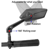 2 Pack 360&deg Adjustable Safety Bicycle Rear View Mirrors,E-Bike Mirrors for V1370-AZ4-08401